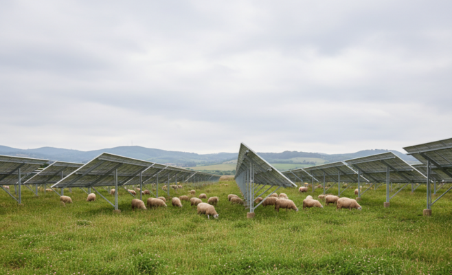 agrovoltaica agricultura y ganadería con paneles solares